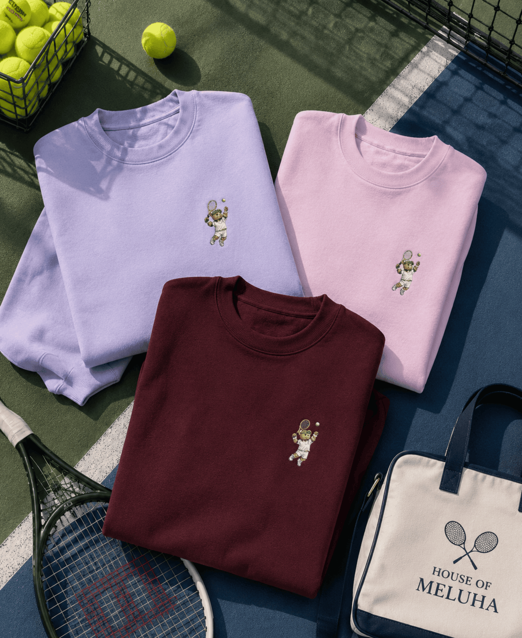 Match Point Sweatshirt — Embroidered Tennis Sweatshirt
