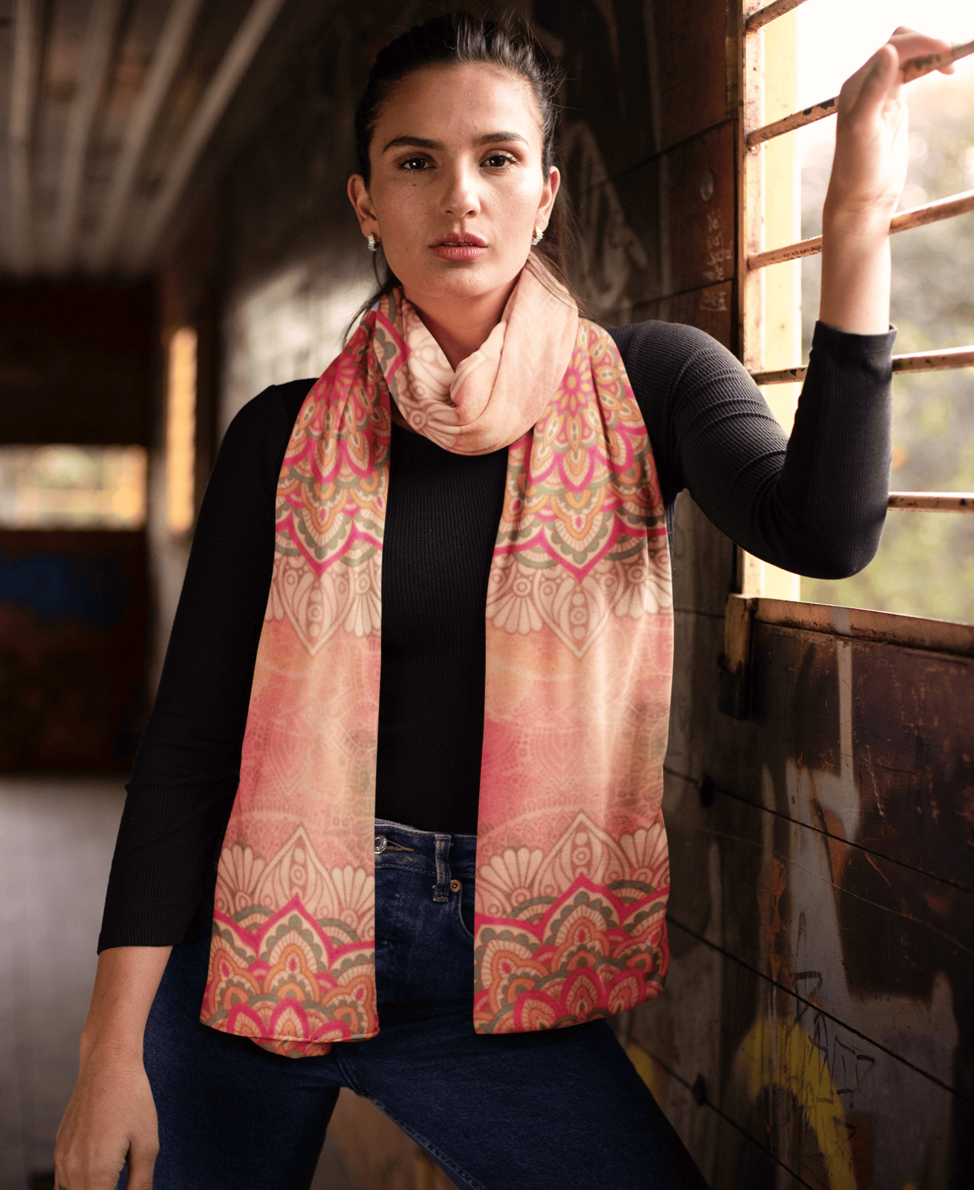 Sunset Mandala Satin Stole