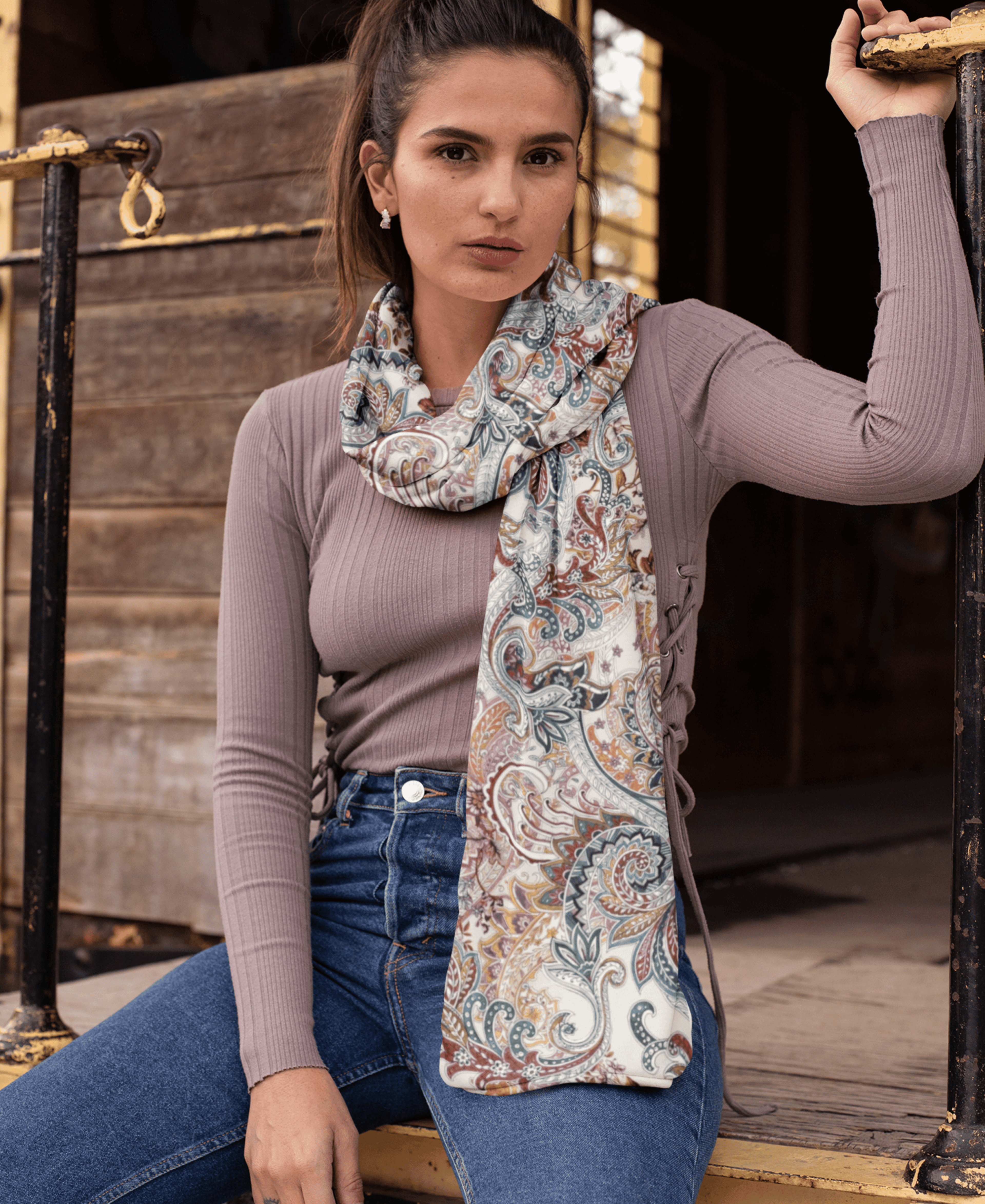 Bohemian Paisley Satin Stole