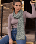 Midnight Paisley Satin Stole